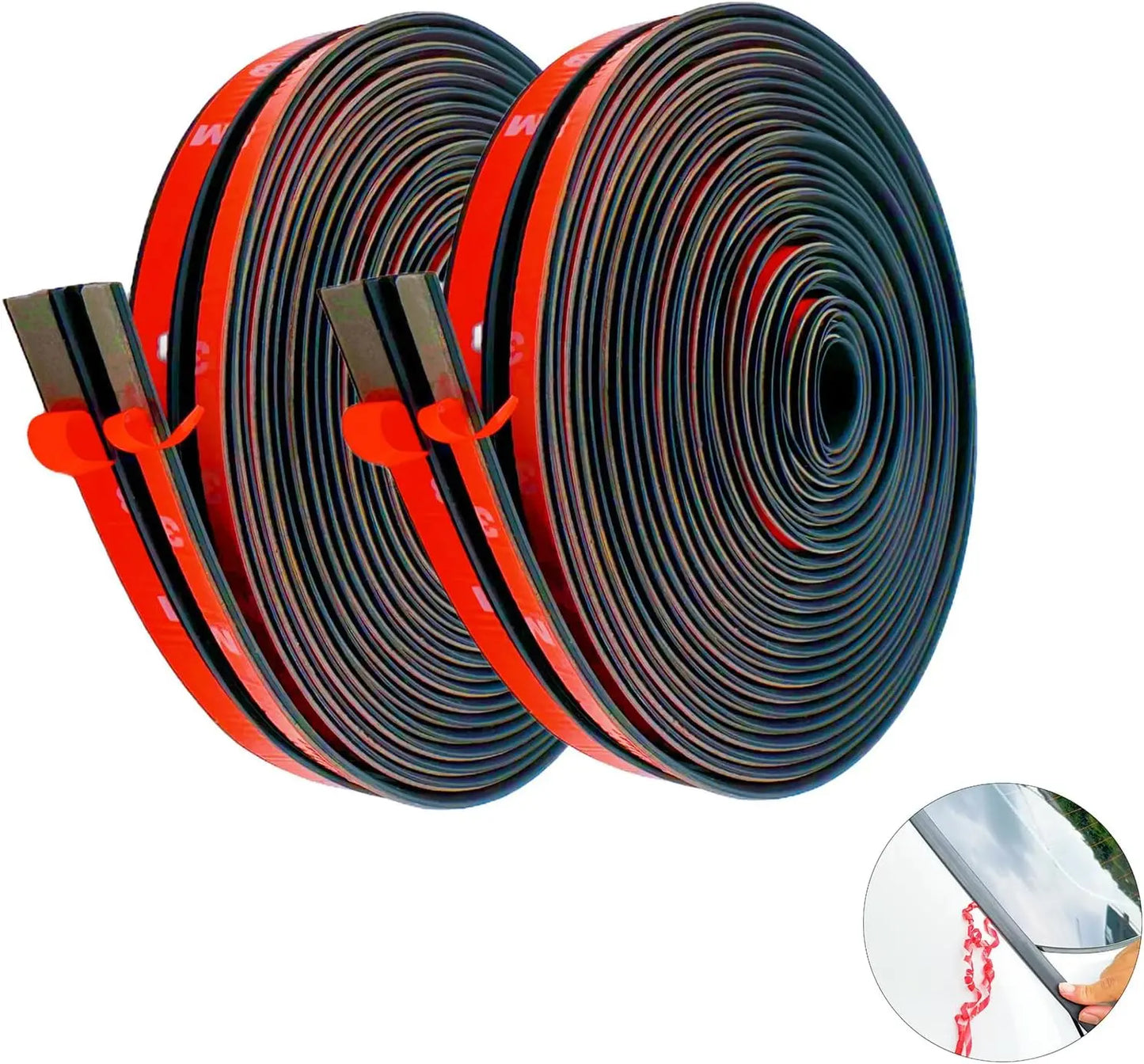 GJANSH 2PCS Windshield Rubber Seal Car Weather Stripping Trim T Shape Sealing Strip for Car Front Rear Windshield