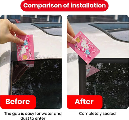 GJANSH 2PCS Windshield Rubber Seal Car Weather Stripping Trim T Shape Sealing Strip for Car Front Rear Windshield