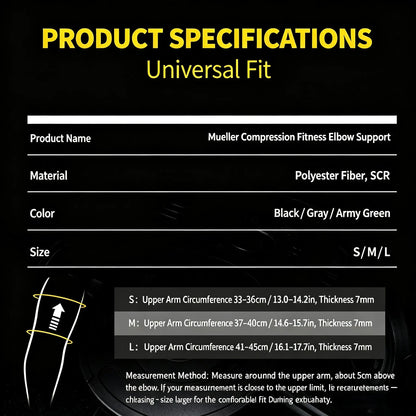 Adjustable Tension Fitness Elbow Guard, Textured Support Ribs, Shock Buffering Fabric, Ideal for Weight Lifting, Strength Training, Gym Exercises, Fitness Workout Accessories