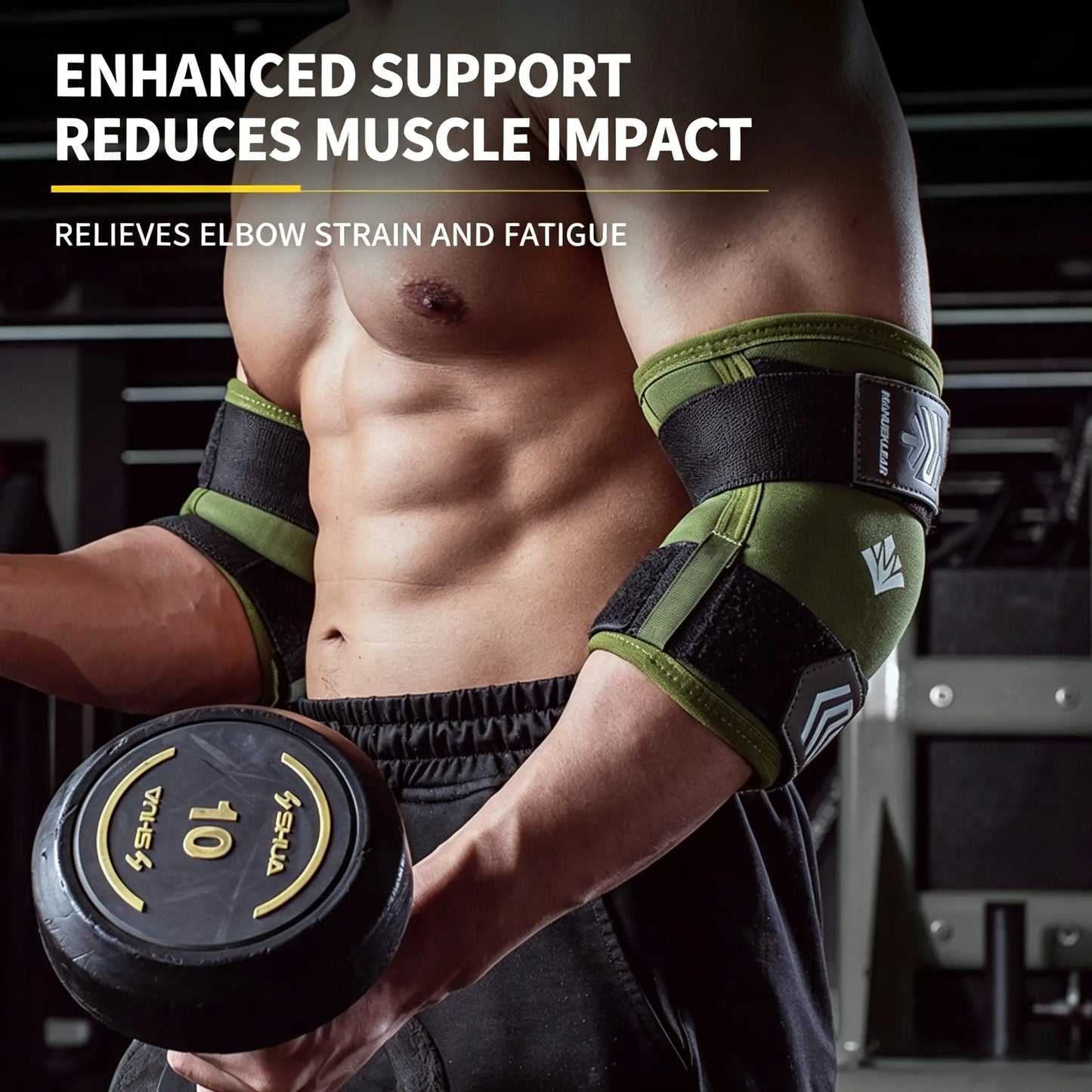 Adjustable Tension Fitness Elbow Guard, Textured Support Ribs, Shock Buffering Fabric, Ideal for Weight Lifting, Strength Training, Gym Exercises, Fitness Workout Accessories